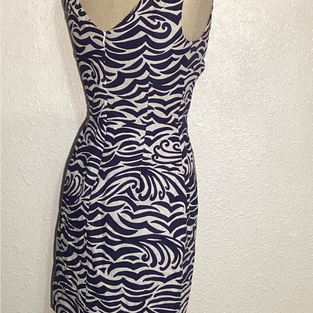 Lilly Pulitzer Kiki women’s Navy and White Patterned Dress size 4 - Picture 6 of 12